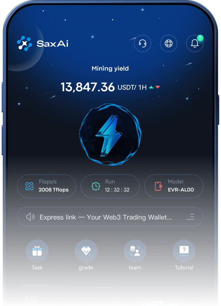Saxai AI mining platform interface and features